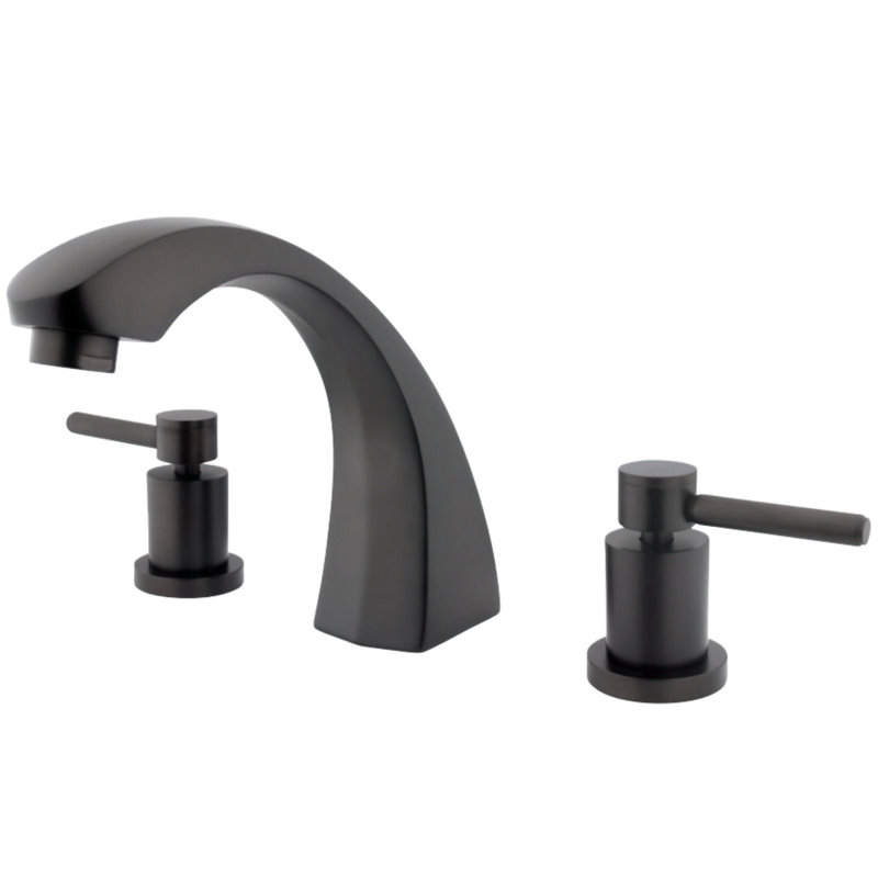 Kingston Brass Concord Two-Handle 3-Hole Deck Mount Roman Tub Faucet, Oil Rubbed Bronze