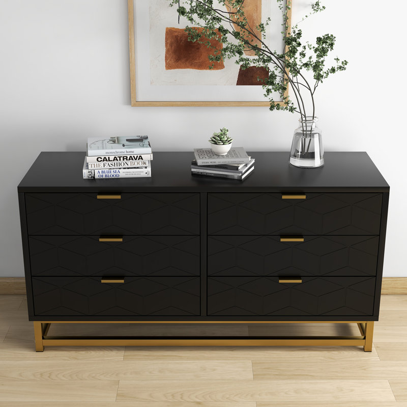 Saugat 47.2'' W Nightstand, Black