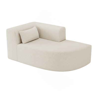 Canapé rembourré avec coussin de dossier pour le salon, beige