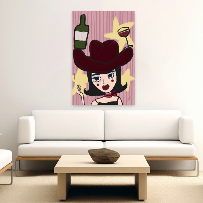 Art mural rétro Sassy Cowgirl, 60" H x 40" W