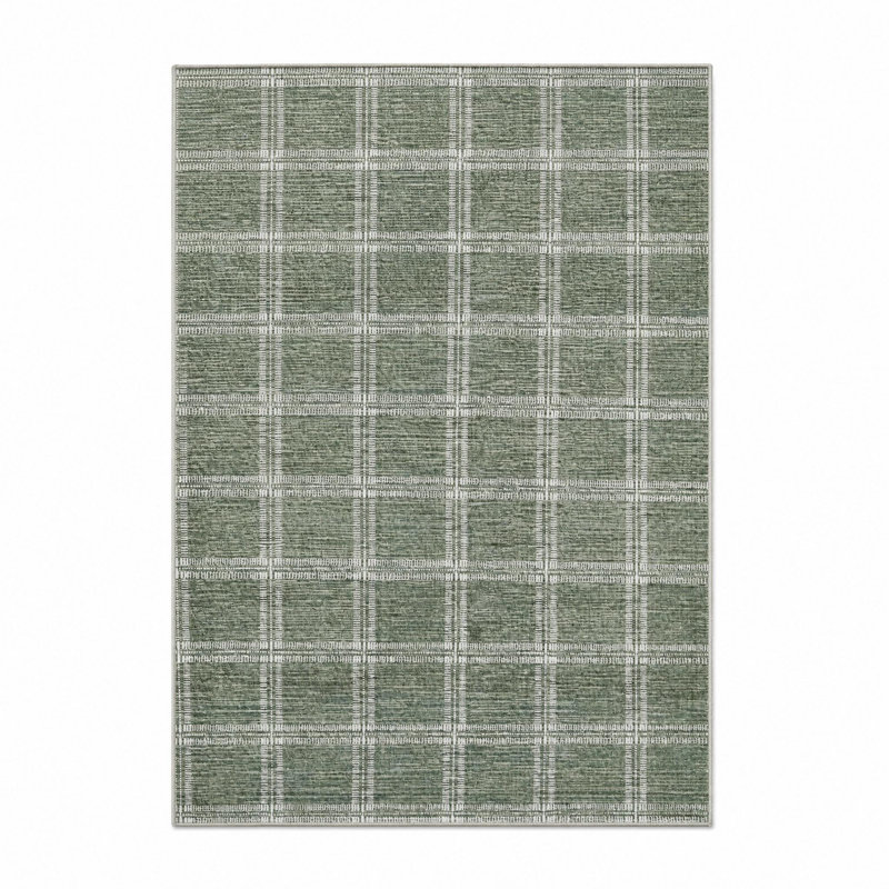 Rectangle Geometric and Plaid Area Rug, Green, 160*230cm