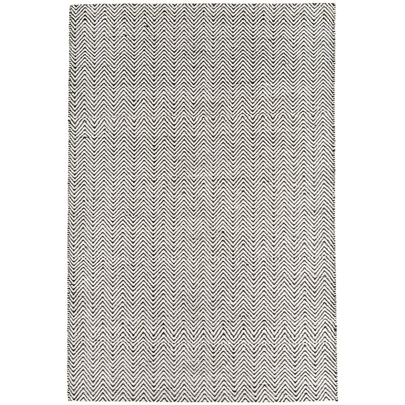 Aaron Jute Flatweave Black / White Rug, Rectangle 100 x 150cm