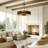 Farmhouse Chandelier for Dining Room, 6-Light 27.35” Rustic Drum Chandeliers Black and Brown Metal Wood Grain Round Pendant  Lighting for Kitchen Island Foyer Entryway Living Room-1578427696