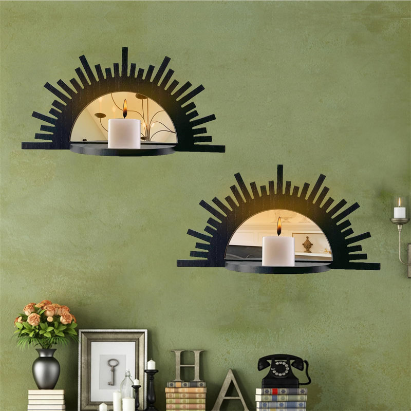 2 Piece Metal Wall Candelabra Set