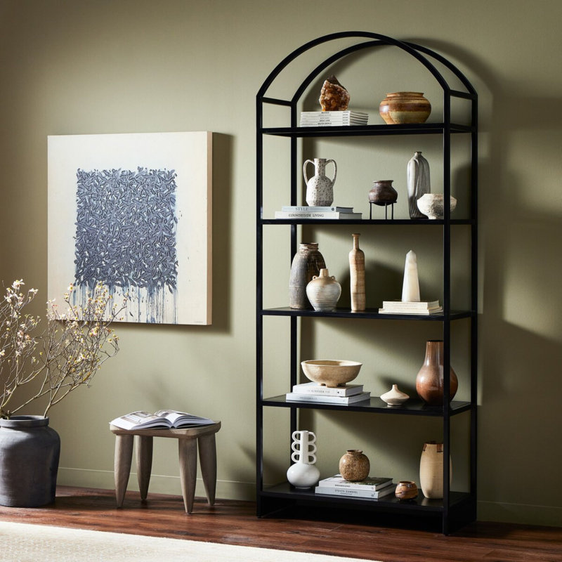 Nessa Arnault 93" H x 39.5" W Iron Etagere Bookcase