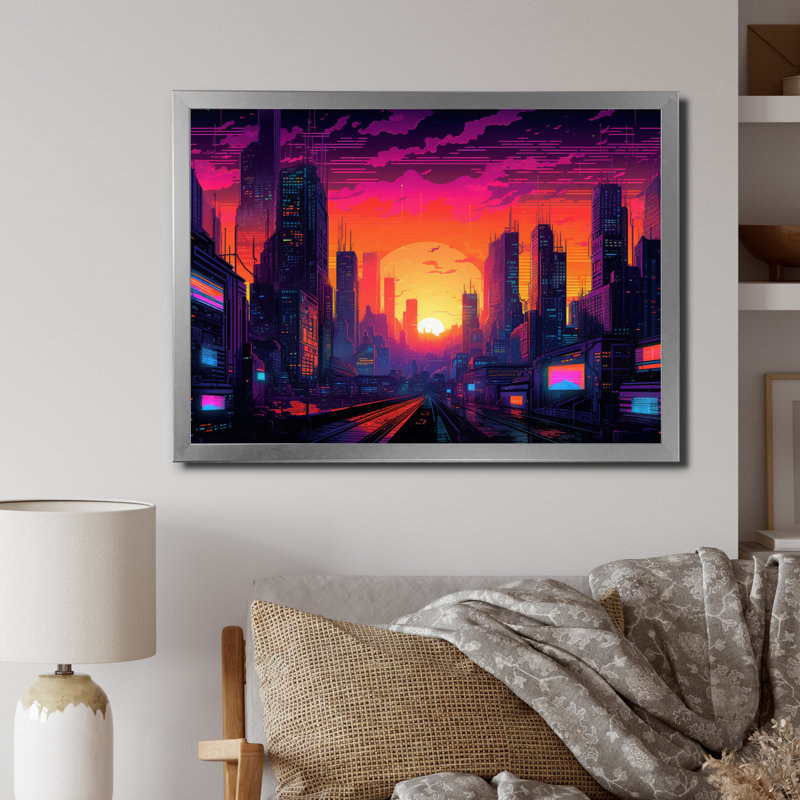 Los Angeles City of Angels I sur impression sur toile, Cadre photo argenté, H 34 po x l 44 po x P 1,5 po