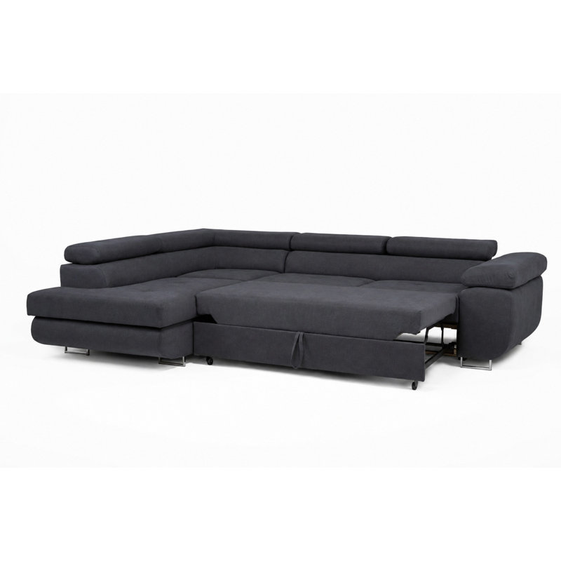 Flavius Corner Sofa Bed, Left Hand Facing, Charcoal