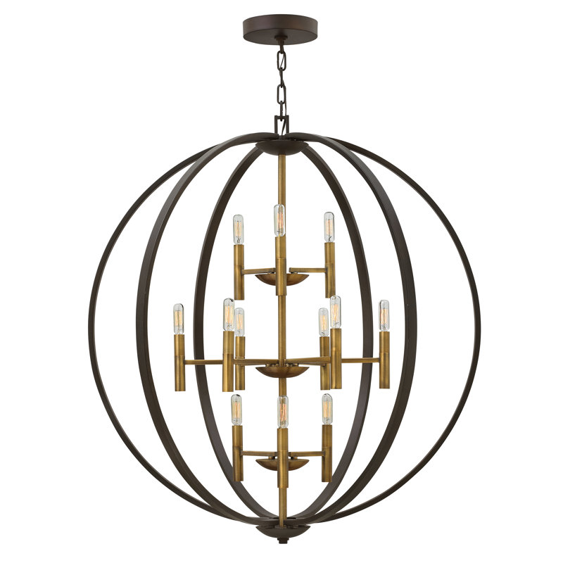 Euclid 12-Light Globe Pendant, Spanish Bronze