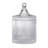 6"H Clear Ribbed Glass Lidded Storage Jar