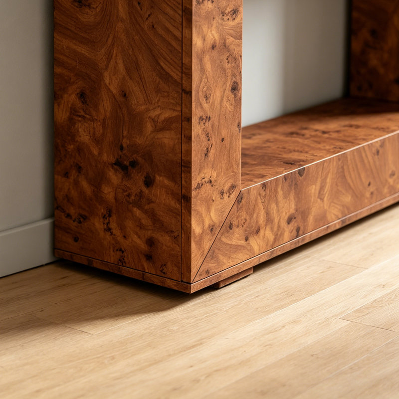Console en bois de style américain, Brun, H 33,4 po x l 47,2 po x P 11,8 po
