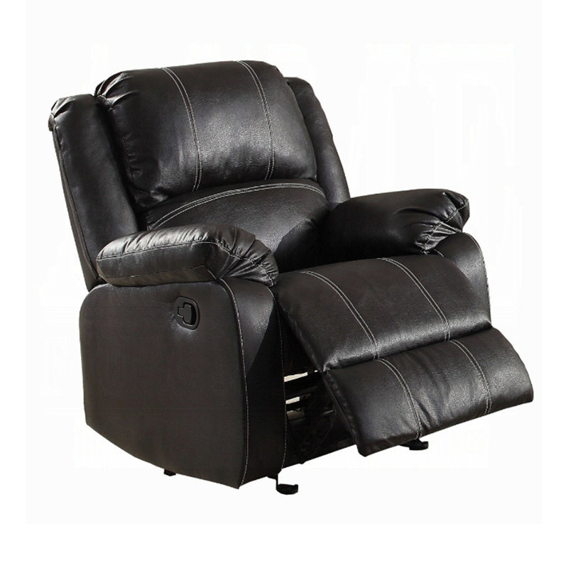 Fauteuil inclinable en cuir synthétique noir Zuriel, Noir