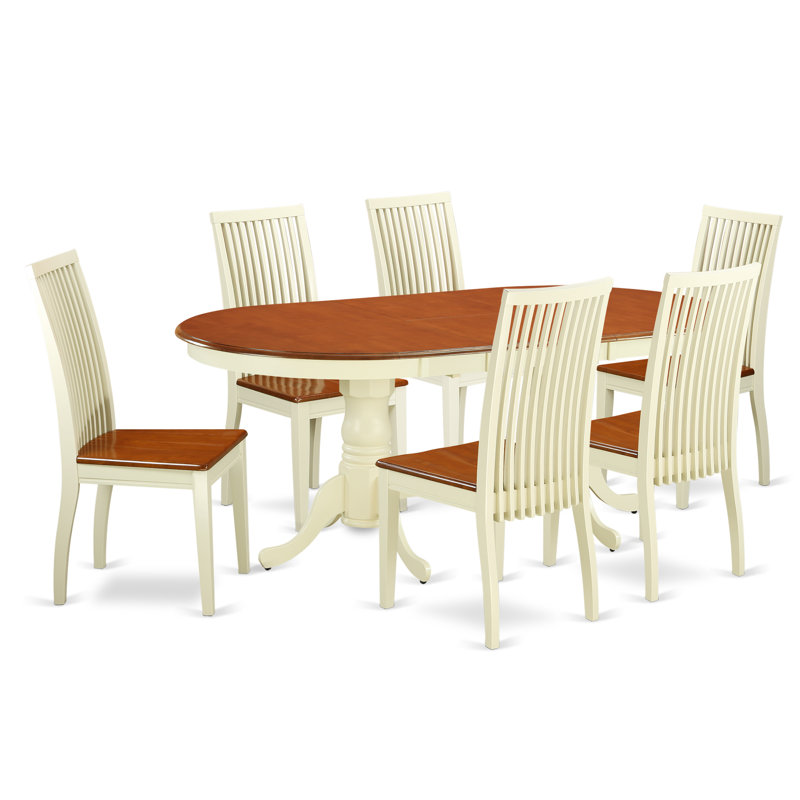 Ensemble de salle à manger extensible Pilcher, 7 pièces : 1 table, 6 chaises