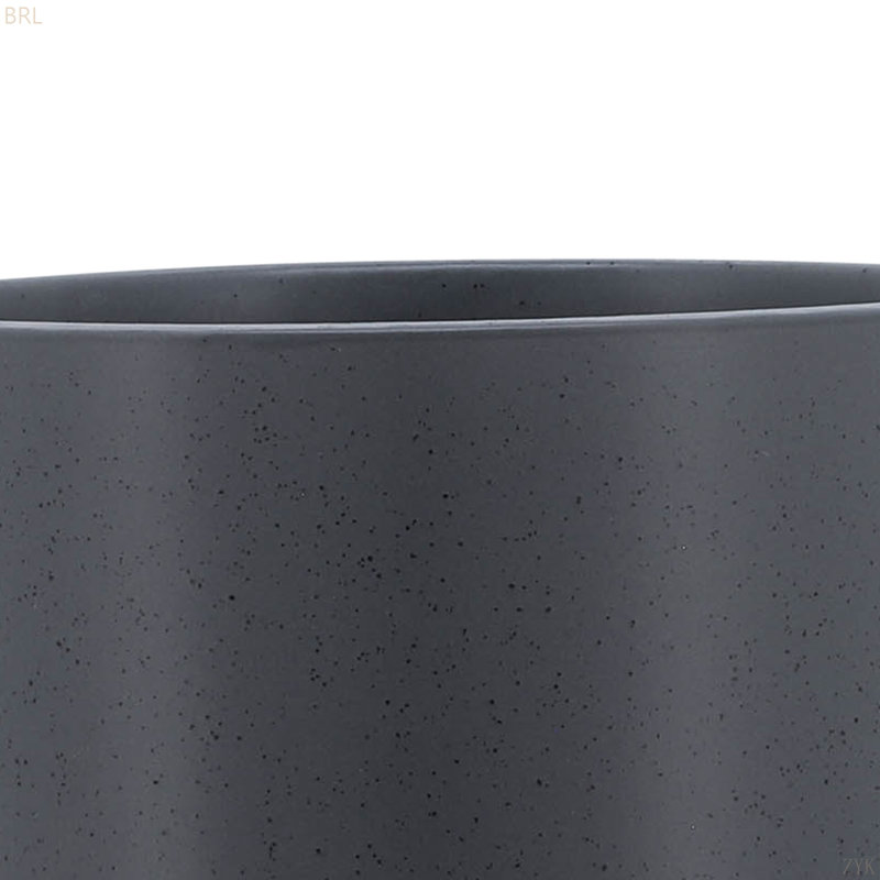 Planter W/ Wood Stand, Matte Gray, 9'' H x 8'' W x 8'' D