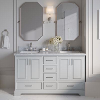 Meuble-lavabo double avec plateau Abshire 61