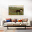 Chevaux dans un pré, 1871, impression d'art abstrait impressionniste contemporain représentant un paysage équestre.-1174794634