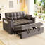 Canapé-lit convertible, 2 places, gris foncé, 3 angles inclinables, velours, poches latérales pour petits espaces, canapé gris moderne, escamotable