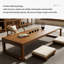 55.12" Brown Solid Wood Rectangular Coffee Table-109000295