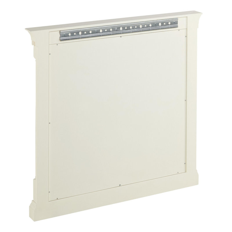 Claudia Modern Rectangular Framed Bathroom Wall Mirror, 33" x 34", White