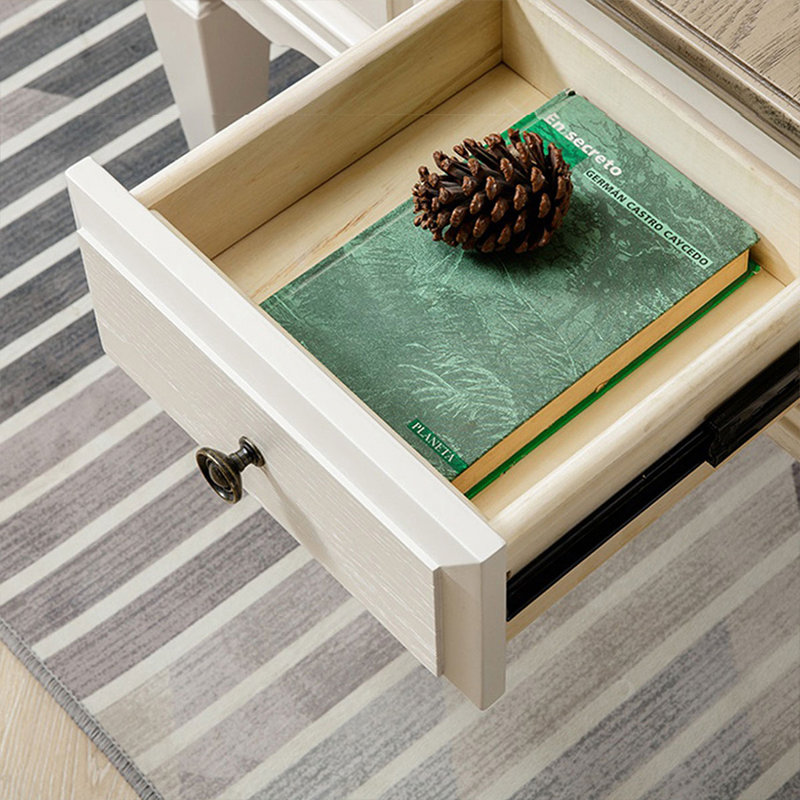Table basse carrée en bois massif blanc
