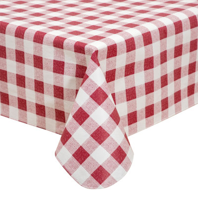 Checkered Tablecloth Disposable Vinyl Tablecloths 52" X 70" Red