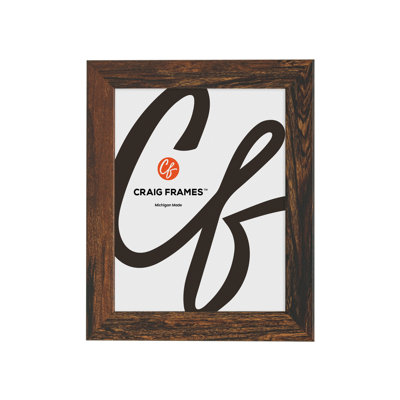 Craig Frames 22x34 Inch Picture Frame, Chestnut Morado, Bauhaus 125 Style, 1.25" MDF Moulding, Textured Finish, Plexiglass Facing and Hanging Hardware