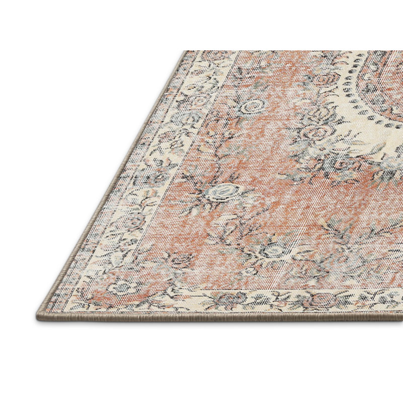 Tapis oriental orange / crème / gris, Rectangle 6 pi x 9 pi