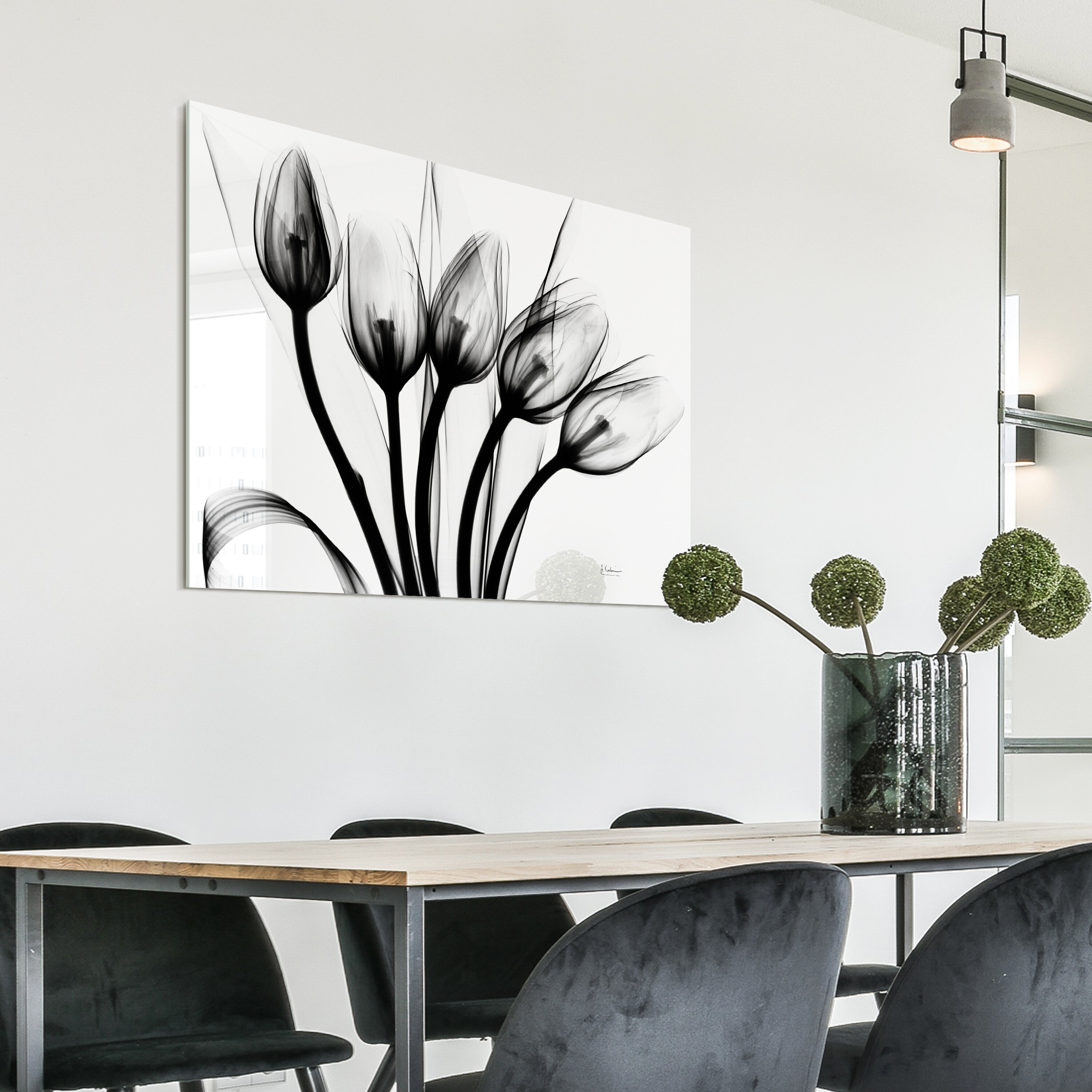 Pastel Fleur I&II Frameless Free Floating Reverse Printed Tempered Glass Wall Art Set of 2