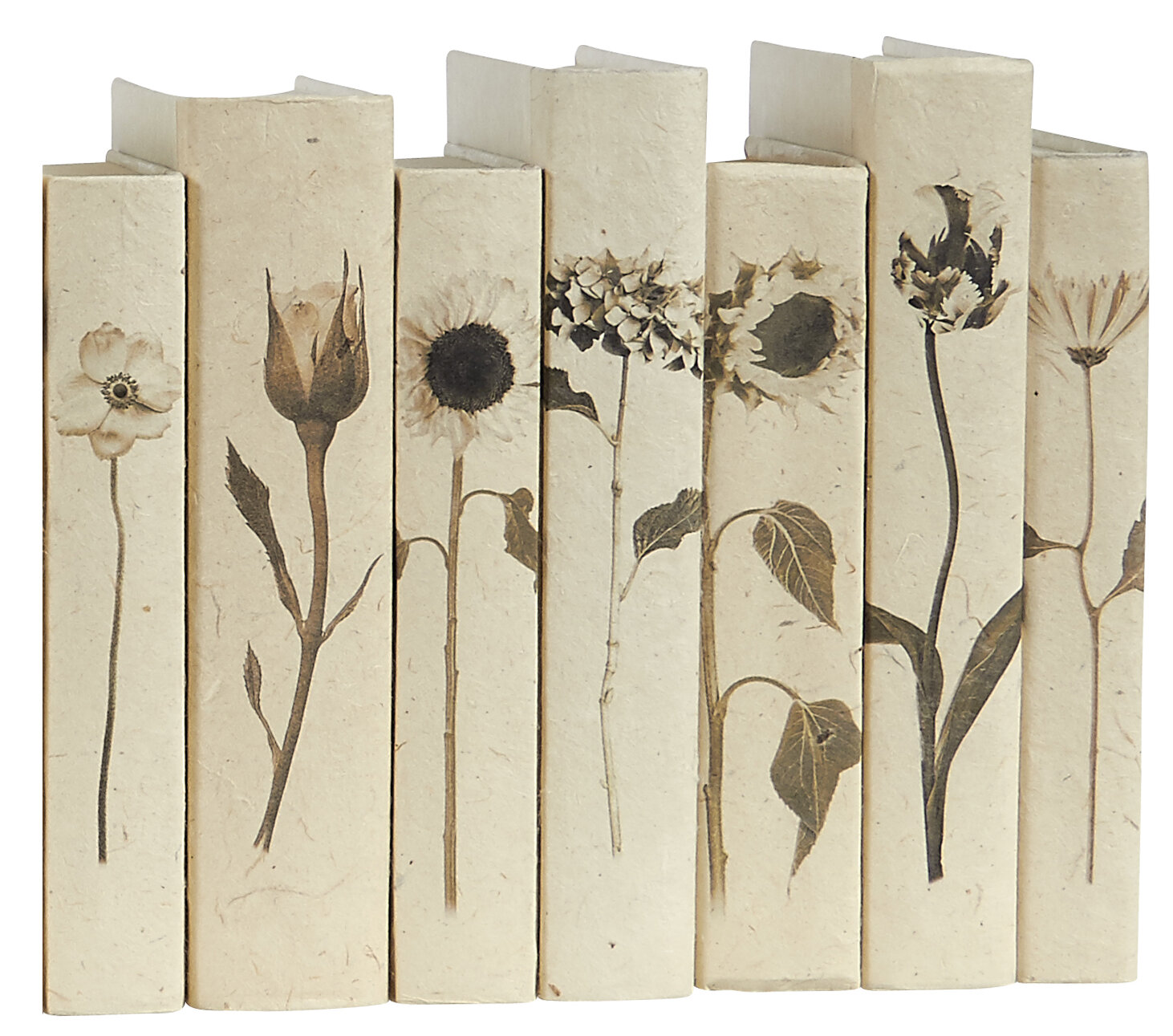 E.LawrenceLtd. 7 Piece Assorted Floral Stems Decorative Book Set