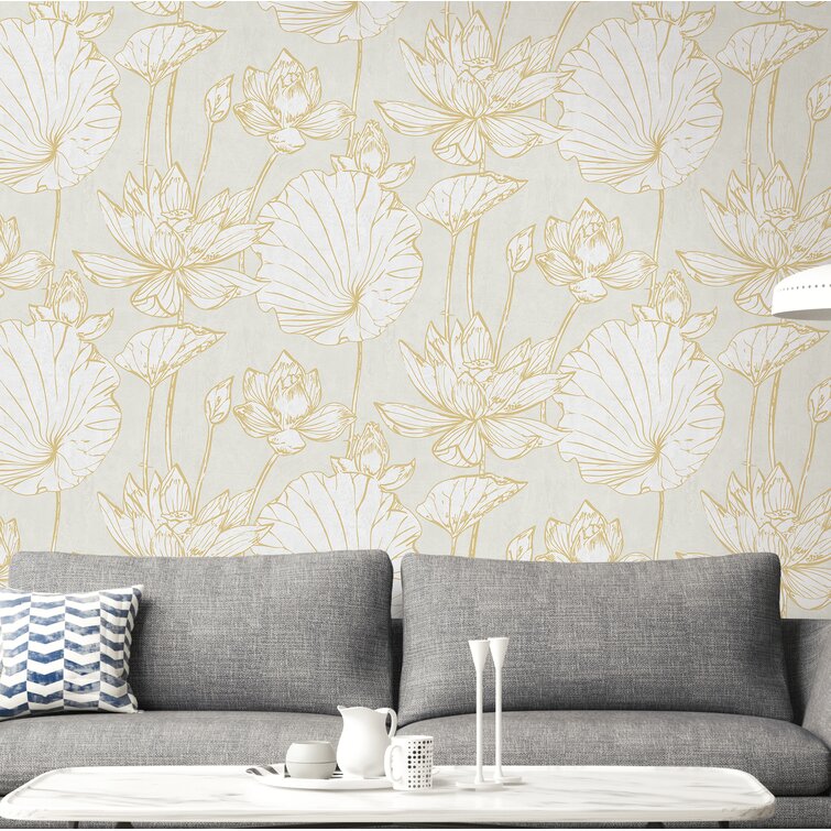 I Love Wallpaper Manhattan Modern Wallpaper in White & Gold