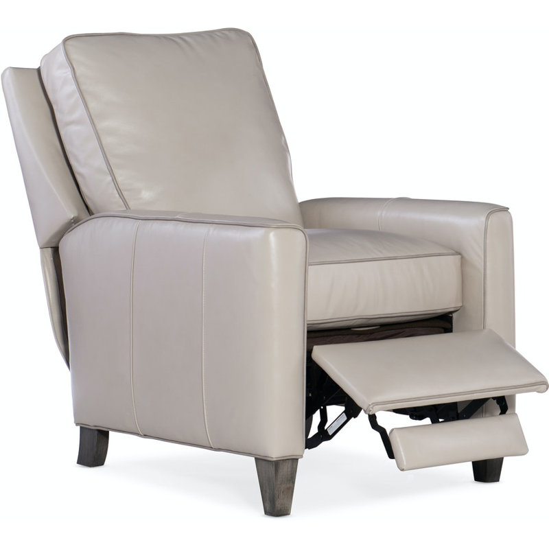 Yorba Leather Armchair, Push Back, Cobblestone, Aline Light Gray Stonewash Genuine Leather