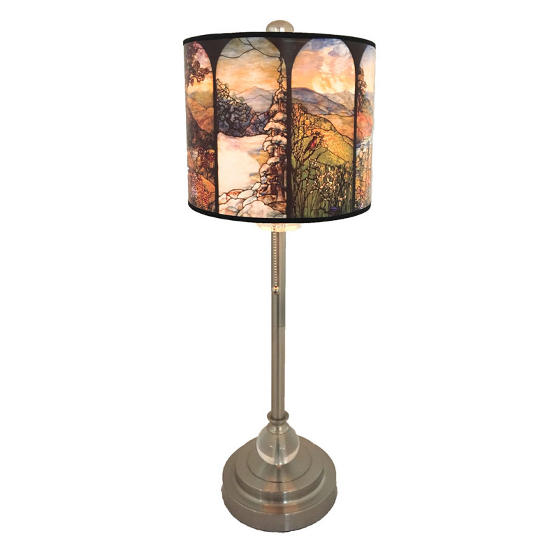 Ensemble de lampe buffet 28" crystal Stobie, Nickel