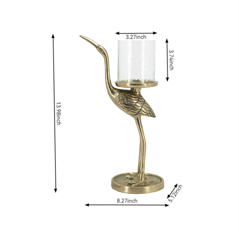 Metal Tabletop Candlestick, 13.98" H x 8.27" W x 5.12" D