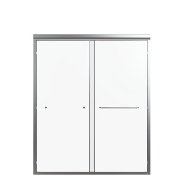 Double porte coulissante de 56 à 60 po, verre trempé, construction stable inégalée