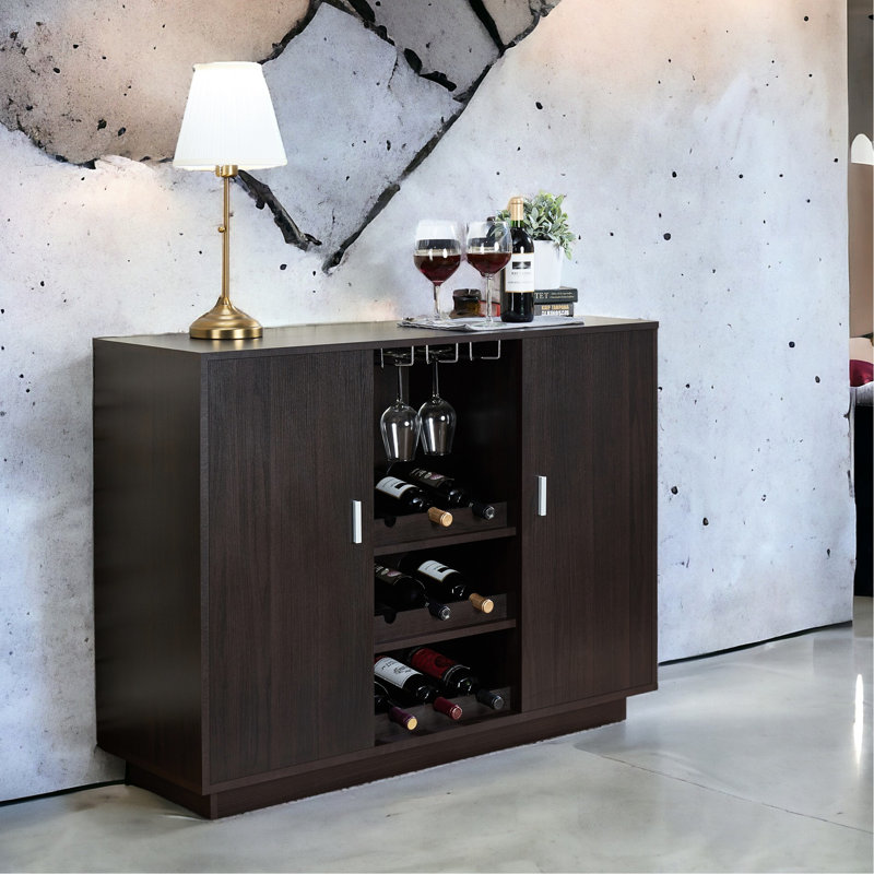Wine Bottle & Glass Rack Brown