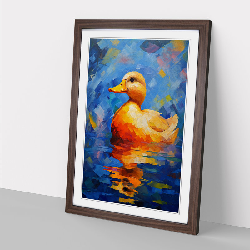 Duck Orphism No.2 - Single Picture Frame Print on Wood, Walnut Framed, 34cm H x 25cm W
