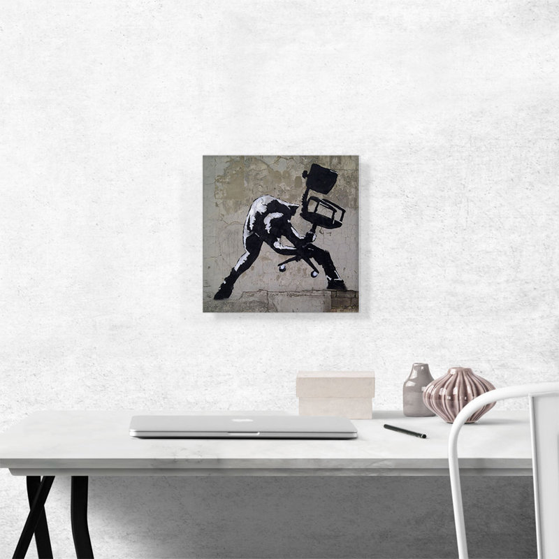 «London Calling» par Banksy, reproduction d'art sur toile tendue, H 12 po x l 12 po x P 0,75 po