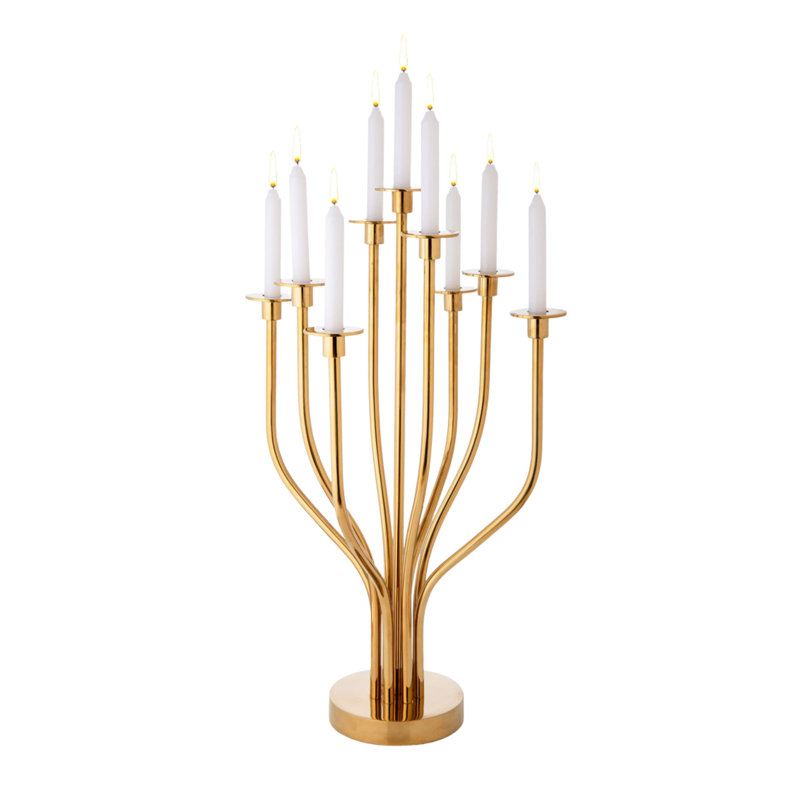Bougeoir de table Radiant Tree, Doré, H 60 po x l 22,5 po x P 22,5 po