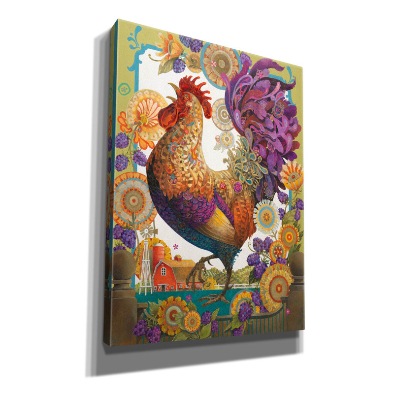 «Cock Of The Walk» par David Galchutt, art mural sur toile, H 54 po x l 40 po x P 1,5 po