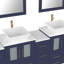 Ensemble de meuble-lavabo autoportant à double cuve 84 po avec plateau en marbre d'ingénierie et miroirs assortis Ravenna-67116564
