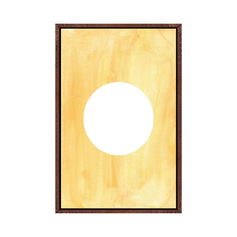 Mellow Yellow Sun 1 Piece Painting on Canvas, 101.6cm H x 66.04cm W x 3.81cm D, Classic Brown Wood Framed