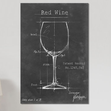 «Barware Blueprint III», impression sur toile, H 40 po x l 26 po, Toile tendue, Sans cadre