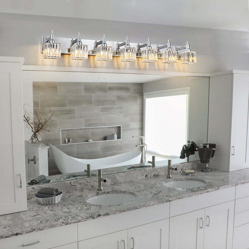 Taevion Dimmable Vanity Light, Chrome, 7 Lights