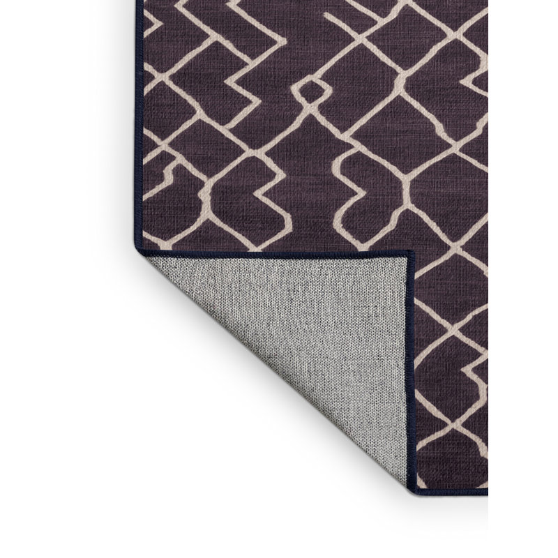 Tapis mauve lavable à la machine, Rectangle de 5 pi x 8 pi