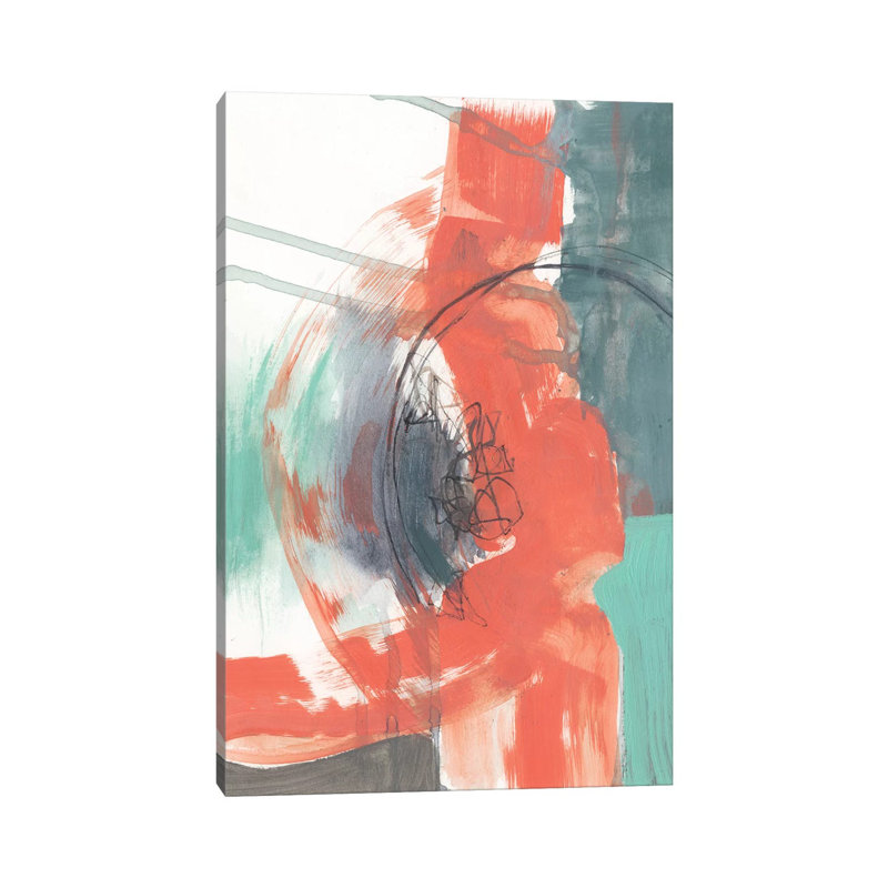 Juxtaposed Coral I by Jennifer Goldberger - Wrapped Canvas Gallery-Wrapped Canvas Giclée, 152.5 cm H x 101.5 cm W