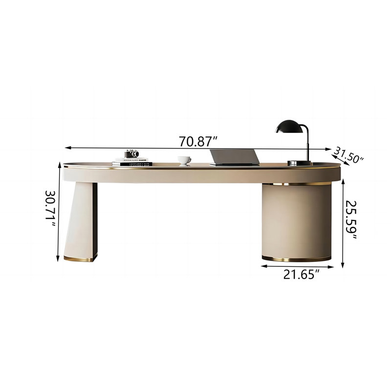 Ensemble de bureau et de chaises 70,87 po, H 30,71 po x l 70,87 po x P 31,5 po