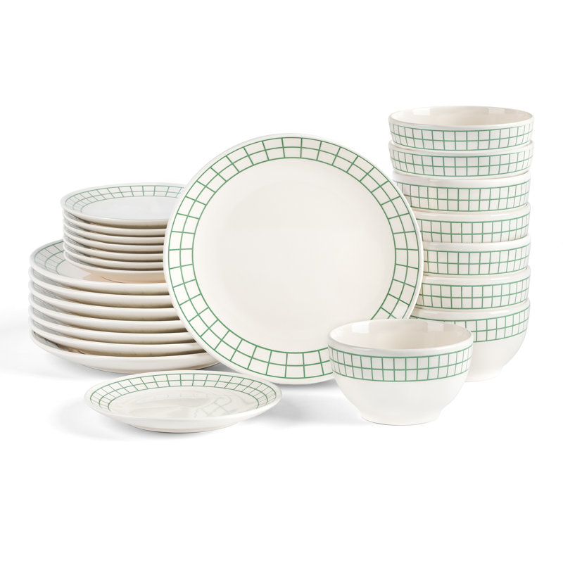 Gridiron 24-Piece Dinnerware Set Earthenware