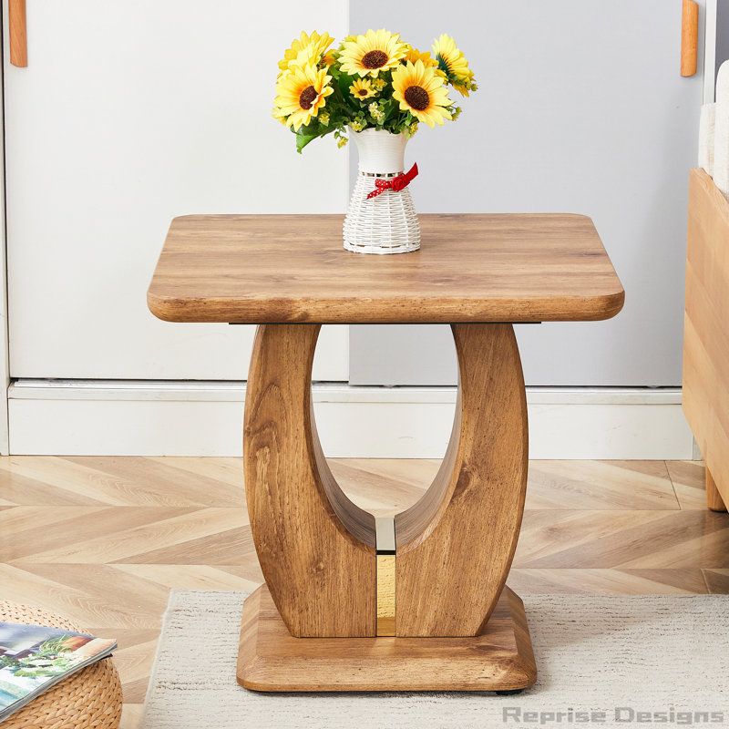 Table basse carrée à motif autocollant en panneau de fibres à densité moyenne