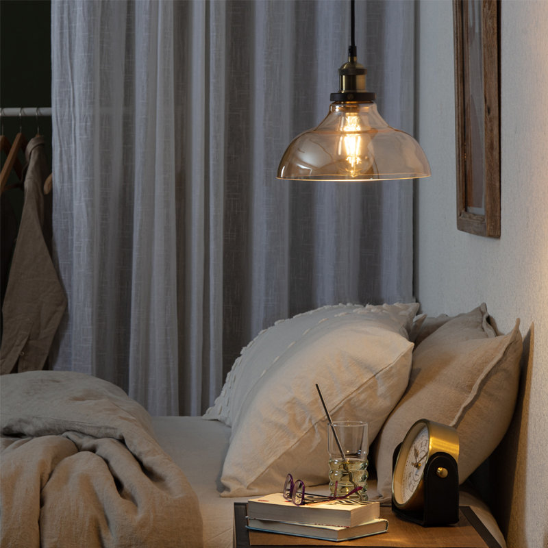 Hanson - Light Dome Pendant, Amber Shade, Yes