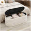 Banc de rangement avec repose-pieds en chenille avec tabouret de rangement et charnière de sécurité pour chambre à coucher, salon, vestibule et garde-robe (40 po)-1251736852