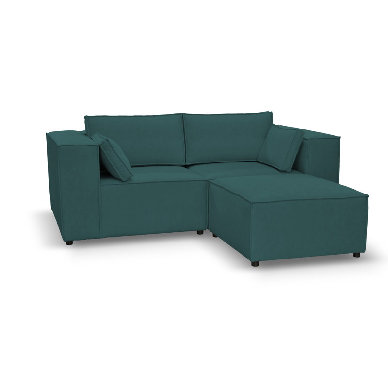Natan 3 Seater Corner Sofa , Light Green